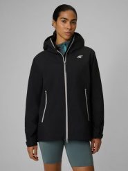 4F Kurtka trekkingowa membrana 15000 damska - czarna L. Czarne kurtki damskie 4F, na lato, l, bez wzorów, z tkaniny, bez kaptura. Za 699.99 zł.