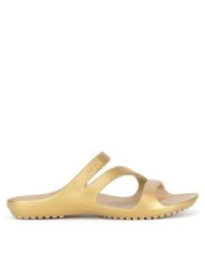 Crocs Klapki KADEE II METALLIC SANDAL W 210147-710 Złoty. Żółte klapki damskie Crocs, bez wzorów, z materiału, bez obcasa, bez zapięcia. Za 149.99 zł.