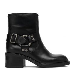 Botki G-Star Raw. Czarne botki damskie G-Star Raw, retro, bez obcasa, na słupku, bez zapięcia. Za 449.99 zł.