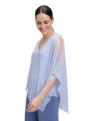 Vera Mont Bluzka w kolorze błękitnym rozmiar: 44. Niebieskie bluzki damskie Vera Mont, bez wzorów, z asymetrycznym kołnierzem, bez ramiączek. Za 136.45 zł.