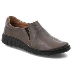 Półbuty damskie Wasak, skórzane z gumką wsuwane na platformie z miękkimi wkładkami, brązowe, 415N. Brązowe półbuty damskie Wasak, bez wzorów, z jeansu, bez obcasa, na platformie, bez zapięcia. Za 263.99 zł.