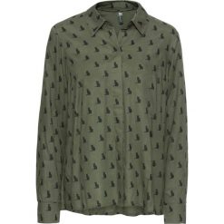 Bluzka "boxy" bonprix oliwkowo-czarny z nadrukiem. Bluzki damskie marki Mohito. Za 49.99 zł.