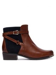 Caprice Botki 9-25308-43 Brązowy. Brązowe botki damskie Caprice, ze skóry, bez obcasa, na płaskiej podeszwie, bez zapięcia. Za 499.99 zł.