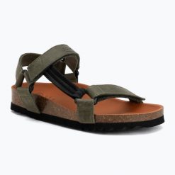 Sandały Scholl Heaven Ad Med. Zielone sandały damskie Scholl, bez wzorów, z materiału, bez obcasa, bez zapięcia. Za 369.99 zł.