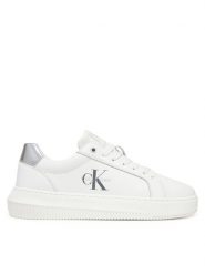Calvin Klein Jeans Sneakersy Chunky Cupsole Lth Silver YW0YW01876 Biały. Białe obuwie sportowe damskie Calvin Klein Jeans, z jeansu, bez zapięcia. Za 569.99 zł.