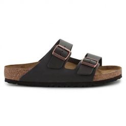 Klapki unisex Birkenstock Arizona. Czarne klapki damskie Birkenstock, bez wzorów, z materiału, bez obcasa, bez zapięcia. Za 669.99 zł.