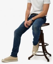 Superdry Jeansy Vintage Slim Straight z bawełny organicznej. Niebieskie jeansy damskie Superdry. Za 438.50 zł.