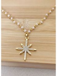 La Asena Pozłacany naszyjnik - dł. 65 cm rozmiar: onesize. Białe naszyjniki damskie La Asena, z cyrkonią, pozłacane. Za 97.51 zł.