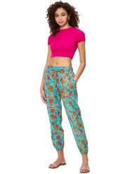 Aller Simplement Spodnie w kolorze turkusowo-pomarańczowym rozmiar: 38/40. Brązowe spodnie materiałowe damskie Aller Simplement, bez wzorów, z bawełny. Za 56.99 zł.