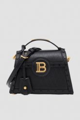 BALMAIN Czarna torebka B-buzz Dynasty-cuir. Czarne kuferki damskie Balmain, ze skóry, na ramię, duże, bez dodatków. W wyprzedaży za 7,799.99 zł.