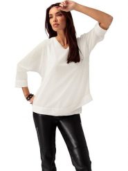 Heine Bluzka w kolorze białym rozmiar: 40. Białe bluzki damskie Heine, bez wzorów, bez kołnierzyka, bez ramiączek. Za 101.95 zł.