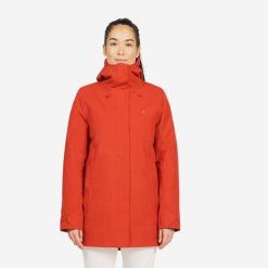 Parka żeglarska damska Tribord Sailing 500 ciepła. Czerwone parki damskie TRIBORD, m, z materiału, bez kaptura. Za 399.99 zł.