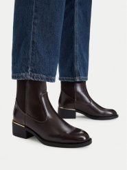 MEXX Botki CEO-HY25809-1 Brązowy ciemny. Brązowe botki damskie Mexx, bez obcasa, na słupku, bez zapięcia. Za 249.99 zł.