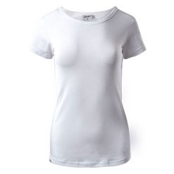 Koszulka damska Hi-Tec Lady Puro - biała, Rozmiar XL. Białe koszulki sportowe damskie Hi-tec, z bawełny, na fitness i siłownię. W wyprzedaży za 39.99 zł.