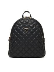 Guess Plecak 176297 Czarny. Czarne plecaki Guess, z aplikacjami, ze skóry. Za 639.99 zł.