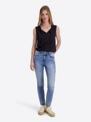 Timezone Dżinsy "Enya" - Slim fit - w kolorze niebieskim rozmiar: W31/L34. Niebieskie jeansy damskie Timezone, z podwyższonym stanem. Za 201.55 zł.