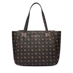 Torebka Guess. Brązowe shopper bag Guess, z aplikacjami, bez dodatków. Za 639.99 zł.