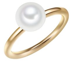 Valero Pearls Srebrny pierścionek srebro wysokiej próby Perła hodowlana słodkowodna żółte złoto Pierścionki 1 ct Damski. Szare pierścionki damskie Valero Pearls, z perłą, pozłacane. Za 199.99 zł.