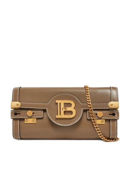 Balmain Torebka DN1LE596LSLX Brązowy. Brązowe torebki wieczorowe damskie Balmain, bez wzorów, ze skóry, bez dodatków. Za 4,849.00 zł.