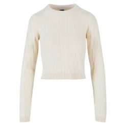 Sweter damski Urban Classics. Białe swetry klasyczne damskie Urban Classics, na zimę, z bawełny, bez kołnierzyka. Za 244.50 zł.
