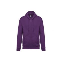 Bluza z kapturem i zamkiem błyskawicznym Kariban. Fioletowe bluzy damskie KARIBAN, uniwersalny, bez wzorów, z bawełny, z kapturem. Za 195.50 zł.