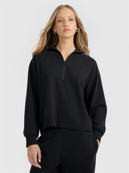 4F Bluza dresowa nierozpinana z modalem damska - czarna XXL. Czarne bluzy damskie 4F, xxl, bez wzorów, z dresówki, bez kaptura. Za 189.99 zł.