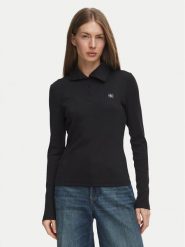 Calvin Klein Jeans Bluzka Henley LV047H203G Czarny Slim Fit. Czarne bluzki damskie Calvin Klein Jeans, xs, bez wzorów, z jeansu, bez kołnierzyka, bez ramiączek. Za 249.99 zł.