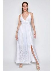 H.H.G. Sukienka w kolorze białym rozmiar: XL. Białe sukienki damskie H.H.G., bez wzorów, z bawełny, bez ramiączek. Za 83.03 zł.