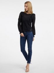 Orsay Bluzka w kolorze czarnym rozmiar: L. Czarne bluzki damskie Orsay, l, bez wzorów, bez kołnierzyka, bez ramiączek. Za 104.39 zł.