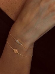 DIA DIAMONDS Pozłacana bransoletka z diamentami rozmiar: onesize. Żółte bransoletki damskie DIA DIAMONDS, pozłacane. Za 195.95 zł.