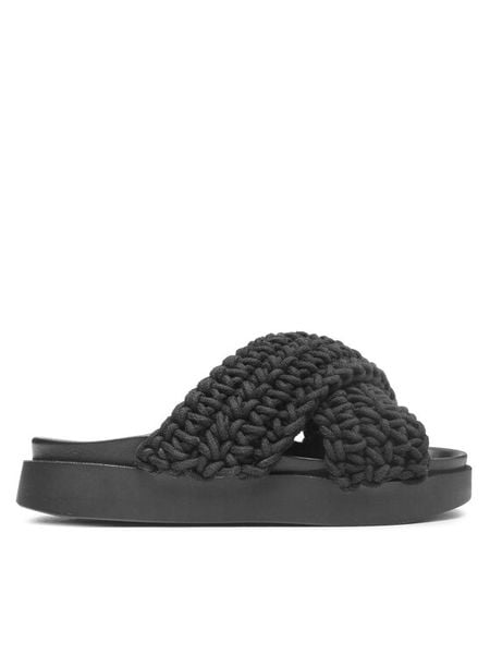 Inuikii Klapki Woven 70104-105 Czarny. Czarne klapki damskie Inuikii, bez wzorów, z materiału, bez obcasa, bez zapięcia. Za 1,079.00 zł.