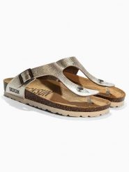 BACKSUN Japonki "Singapore" w kolorze złotym rozmiar: 41. Żółte klapki damskie Backsun, bez wzorów, z otwartym noskiem, bez obcasa, bez zapięcia. Za 130.99 zł.