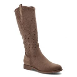 Brązowe Kozaki S.Barski Modne Obuwie Damskie. Brązowe kozaki damskie S.BARSKI, na zimę, bez obcasa, na obcasie, bez zapięcia. Za 178.99 zł.