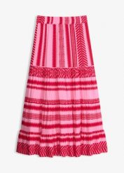 Spódnica maxi z lejącej wiskozy. Czerwone spódnice damskie bonprix, na lato, bez wzorów, z wiskozy, maxi. Za 54.99 zł.