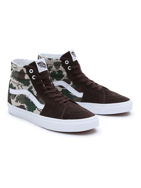 Vans Skórzane sneakersy "SK8-Hi" w kolorze brązowo-oliwkowym rozmiar: 39. Brązowe obuwie sportowe damskie Vans, za kostkę, bez zapięcia. Za 167.28 zł.