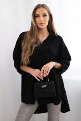 Koszula bawełniana muślinowa czarna. Czarne koszule damskie Kesi Włoski, l, bez wzorów, z bawełny, eleganckie, bez kołnierzyka, bez ramiączek. Za 188.21 zł.