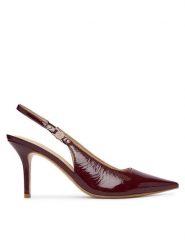 Guess Szpilki FLTNAS LEP05 Bordowy. Czerwone szpilki damskie Guess, z aplikacjami, z lakierowanej skóry, bez obcasa, na szpilce, bez zapięcia. Za 634.99 zł.