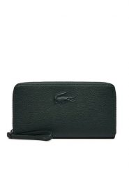 Lacoste Portfel Large City Court leather Billfold NF4508IE Zielony. Zielone portfele damskie Lacoste, bez wzorów, ze skóry. Za 599.99 zł.