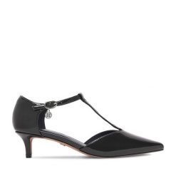 Czółenka Nine West. Czarne czółenka damskie Nine West, bez wzorów, bez obcasa. Za 229.99 zł.