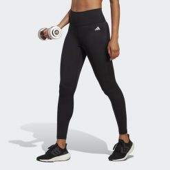 Legginsy treningowe z wysoką talią damskie 7/8 adidas Essentials. Czarne legginsy damskie Adidas, xs, bez wzorów, z materiału. Za 199.00 zł.