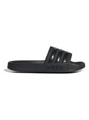 Adidas Klapki "Adilette Shower" w kolorze czarnym rozmiar: 50. Czarne klapki damskie Adidas, bez wzorów, z otwartym noskiem, bez obcasa, bez zapięcia. Za 82.99 zł.