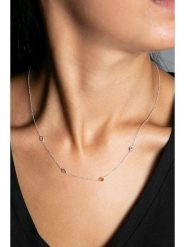 Lodie Silver Srebrny naszyjnik z elementami ozdobnymi - dł. 42 cm rozmiar: onesize. Szare naszyjniki damskie Lodie Silver, z cyrkonią, srebrne. Za 74.95 zł.