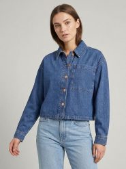 MOSS COPENHAGEN Koszula dżinsowa "Turig" w kolorze niebieskim rozmiar: L/XL. Niebieskie koszule damskie Moss Copenhagen, l, bez wzorów, z bawełny, bez kołnierzyka, bez ramiączek. Za 201.55 zł.