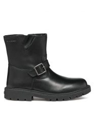 Geox Kozaki J Shaylax Girl J46EXB 00085 C9999 S Czarny. Czarne kozaki dziewczęce Geox, bez wzorów, ze skóry, bez obcasa, bez zapięcia. Za 379.99 zł.