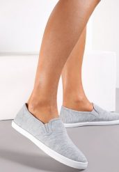 Szare Wsuwane Tenisówki Materiałowe Jaylisa. Szare obuwie sportowe damskie Renee, z materiału, bez zapięcia, tenisowe. Za 34.99 zł.