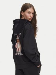 Guess Bluza V6BQ17 K6354 Czarny Oversize. Czarne bluzy damskie Guess, xxs, z aplikacjami, z syntetyku, bez kaptura. Za 434.99 zł.
