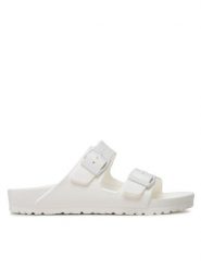 Birkenstock Klapki Arizona EVA 0129443 Biały. Białe klapki damskie Birkenstock, bez wzorów, z syntetyku, bez obcasa, bez zapięcia. Za 249.99 zł.