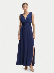 Morgan Sukienka wieczorowa 261-RSILVIA Granatowy Regular Fit. Niebieskie sukienki damskie Morgan, bez wzorów, z syntetyku, wizytowe, bez ramiączek. Za 449.99 zł.