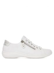 Remonte Sneakersy D1E03-80 Biały. Białe obuwie sportowe damskie Remonte, ze skóry, bez zapięcia. Za 379.99 zł.