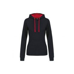Bluza damska z kapturem Kariban Contrastée. Czarne bluzy damskie KARIBAN, bez wzorów, z kapturem. Za 189.50 zł.